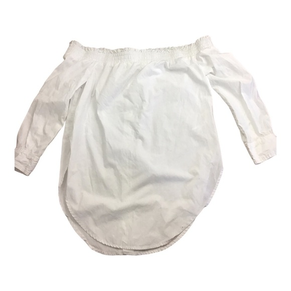 Anthropologie White Off-Shoulder Tunic Relaxed Fit - Picture 9 of 10